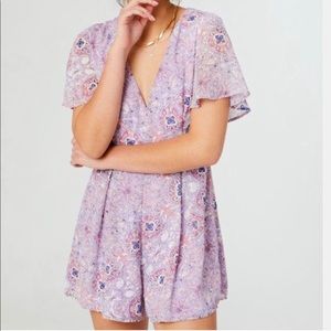 Altar'd State Paisley Lavender Purple Romper